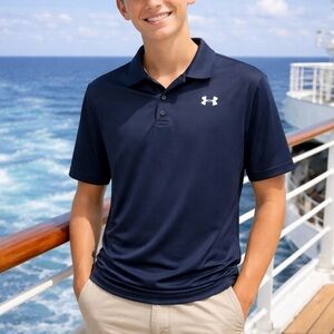 Under Armour Boys Deep Blue Polo Shirt